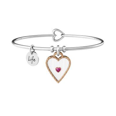 Kidult Bracciale Donna Acciaio Cuore Bordo Rosè Love