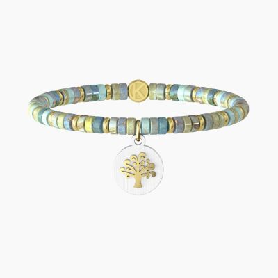 Kidult Bracciale Acciaio e Diaspro Azzurro Nature