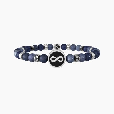 Kidult Bracciale Acciaio e Pietre Blu Family