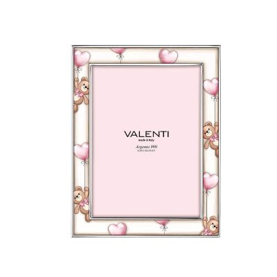 Valenti Cornice Bimba Laminato Argento e Legno 09X13