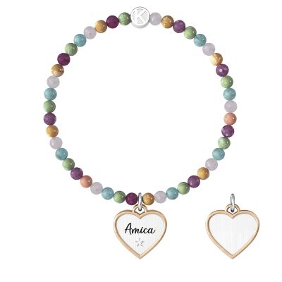 Kidult Bracciale Elastico Pietre Multicolor Amica Love