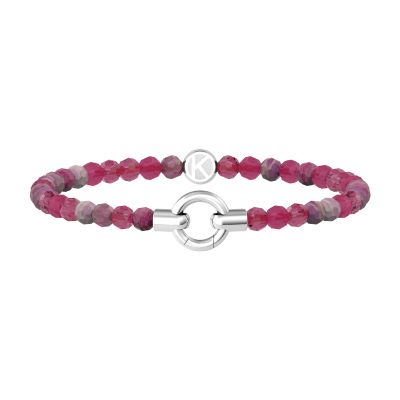 Kidult Bracciale Acciaio e Agata Fucsia Per Ciondoli By You
