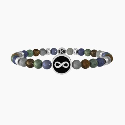 Kidult Bracciale Elastico Pietre Multi e Infinito Family