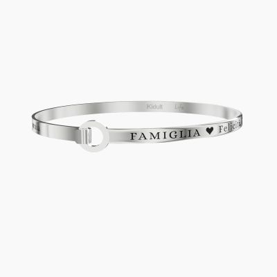 Kidult Bracciale Acciaio" Famiglia, Felicità..." Family