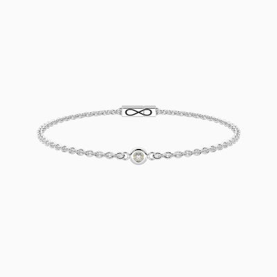 Kidult Bracciale Acciaio Diamante e Chiusura Infinito