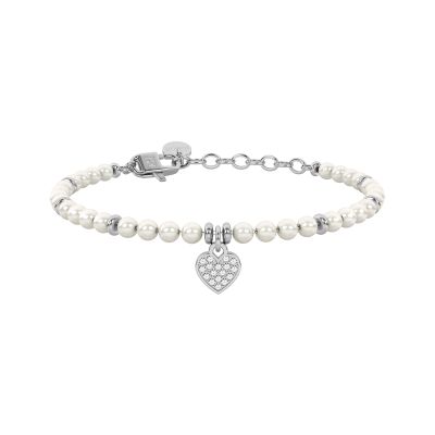 Kidult Bracciale Acciaio Perle e Cuore Family