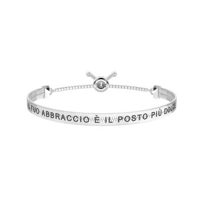 KIdult Bracciale Acciaio Maglia Piatta con Scritta