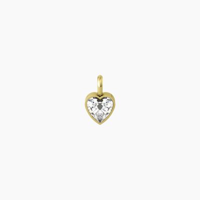 Kidult Ciondolo Cuore Acciaio Gold Zircone Bianco By You