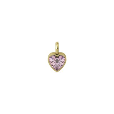 Kidult Ciondolo Cuore Acciaio Gold Zircone Rosa By You