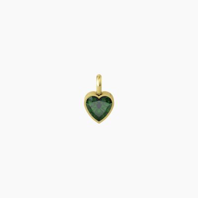 Kidult Ciondolo Cuore Acciaio Gold Zircone Verde By You