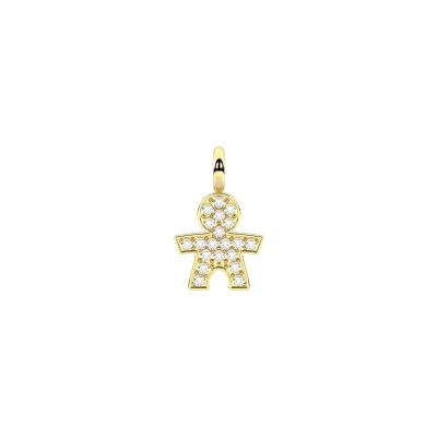 Kidult Ciondolo Acciaio Gold Bambino con Cristalli By You