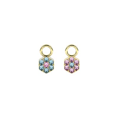 Kidult Ciondolo Orecchino Acciaio Gold Fiore Multicolor By You