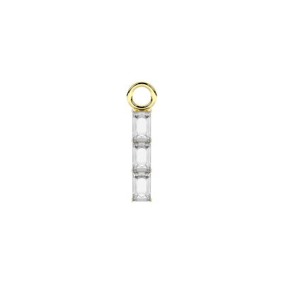 Kidult Ciondolo Orecchino Acciaio Gold con Zirconi By You