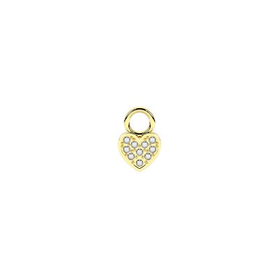 Kidult Ciondolo Orecchino Acciaio Gold Cuore con Zirconi By You