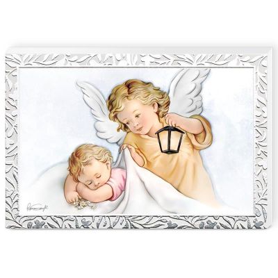 Valenti Sacra Famiglia Laminato Argento e Legno 17.5X11.5