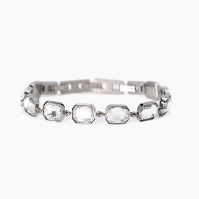 Kidult Bracciale Acciaio Cristalli Bianchi