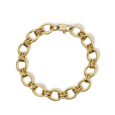 Kidult Bracciale Acciaio Dorato Catena Larga Style