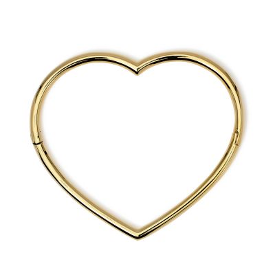 Kidult Bracciale Rigido Acciaio Dorato a Cuore Style
