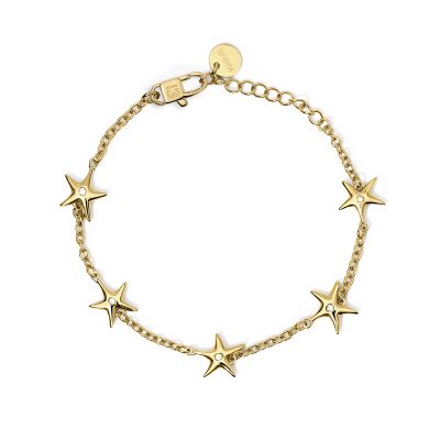 Kidult Bracciale Acciaio Dorato Rolò con Stelle Style