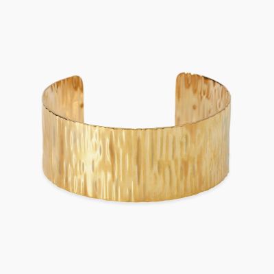 Kidult Bracciale Rigido Acciaio Martellato Gold Style