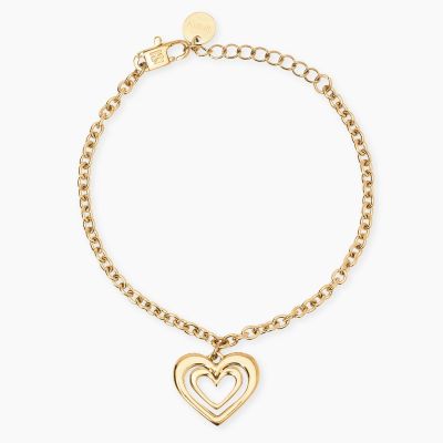 Kidult Bracciale Acciaio Gold Con Cuore Style