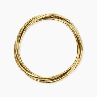 Kidult Bracciale Acciaio Gold Tubogas Intrecciato Style