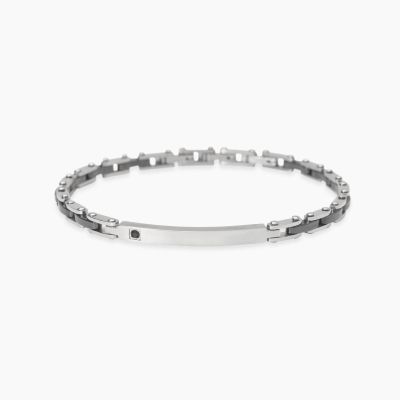 Kidult Bracciale Acciaio Piastra e Zircone Style