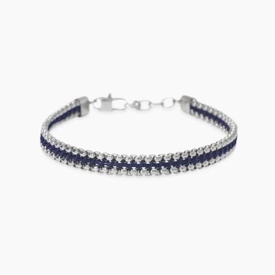 Kidult Bracciale Acciaio Nylon e Pelle Style