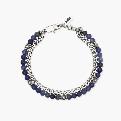 Kidult Bracciale 2 Fili Acciaio con Sodalite
