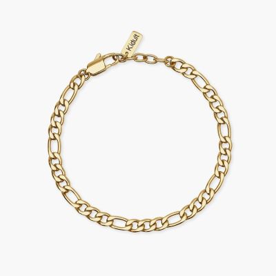Kidult Bracciale Acciaio Gold Catena 3+1 Figaro