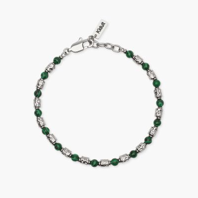 Kidult Bracciale Acciaio e Malachite Sintetica