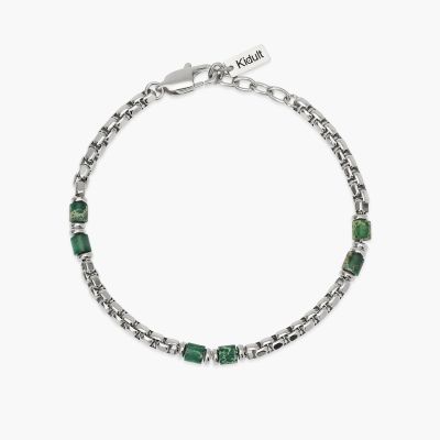 Kidult Bracciale Acciaio e Diaspro Verde