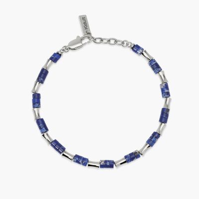 Kidult Bracciale Acciaio e Diaspro Blu