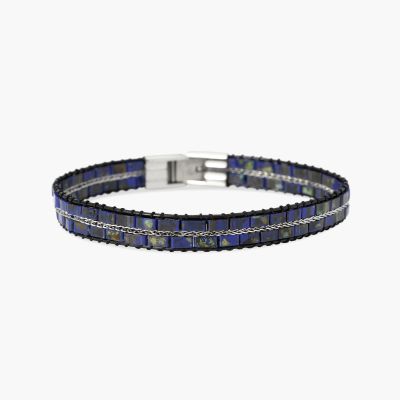 Kidult Bracciale Acciaio Lapis Sintetico e Cordino