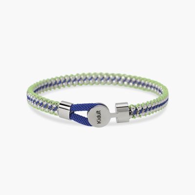 Kidult Bracciale Acciaio e Nylon Blu e Verde