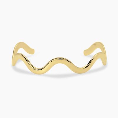 Kidult Bracciale Schiava Acciaio Gold Ondulato