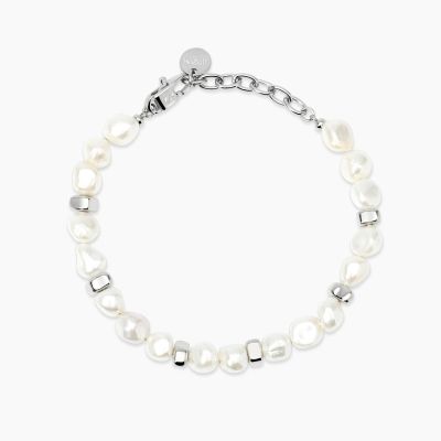 Kidult Bracciale Acciaio con Perle Conchiglia