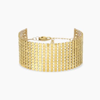 Kidult Bracciale Acciaio Gold Catena Disco