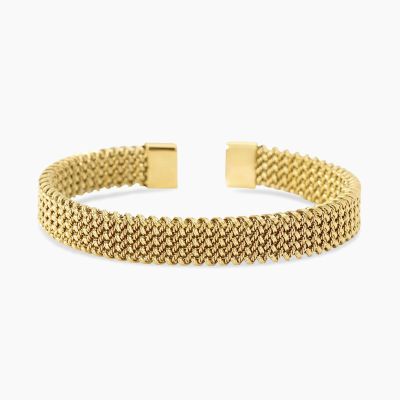 KIidult Bracciale Cuff Acciaio Gold Maglia Mesh