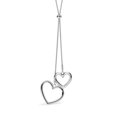 Kidult Collana Snake Acciaio 2 Cuori Style