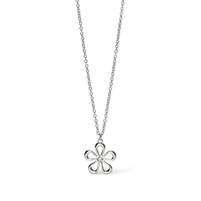 Kidult Collana Acciaio Rolo e Fiore Style