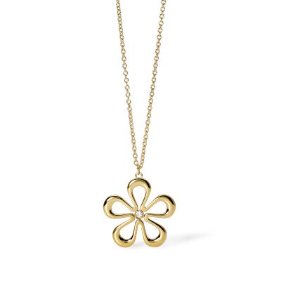 Kidult Collana Acciaio Dorato Rolo e Fiore Grande Style