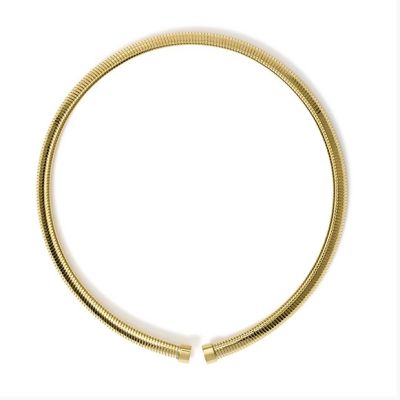 Kidult Collana Acciaio Dorato Tubogas e Cristalli Style