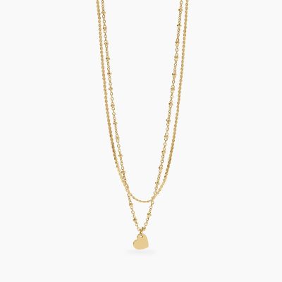 Kidult Collana 2 Fili Acciaio Gold e Cuore Style