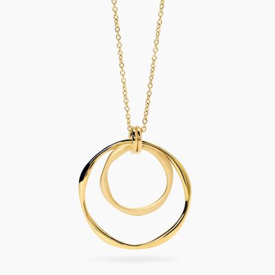 Kidult Collana Acciaio Gold Pendenti Lucido e Sabbiato Style