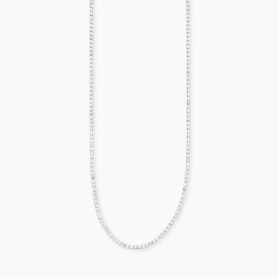 Kidult Collana Tennis Acciaio Cristalli Bianchi Style