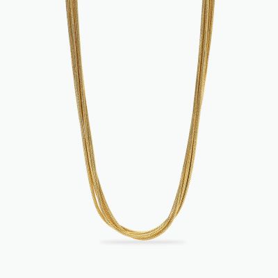 Kidult Collana 6 Fili Snake Acciaio Gold