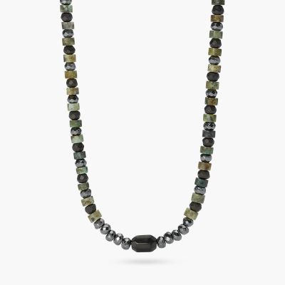 Kidult Collana Acciaio con Ematite e Turchese