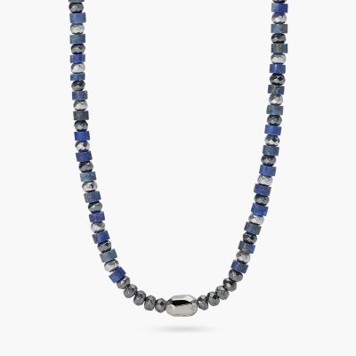 Kidult Collana Acciaio con Ematite e Lapis