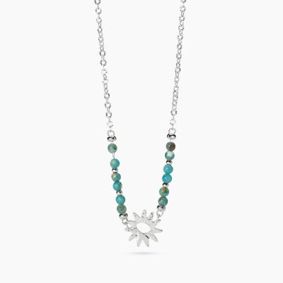 Kidult Collana Acciaio Diaspro Azzurro e Sole